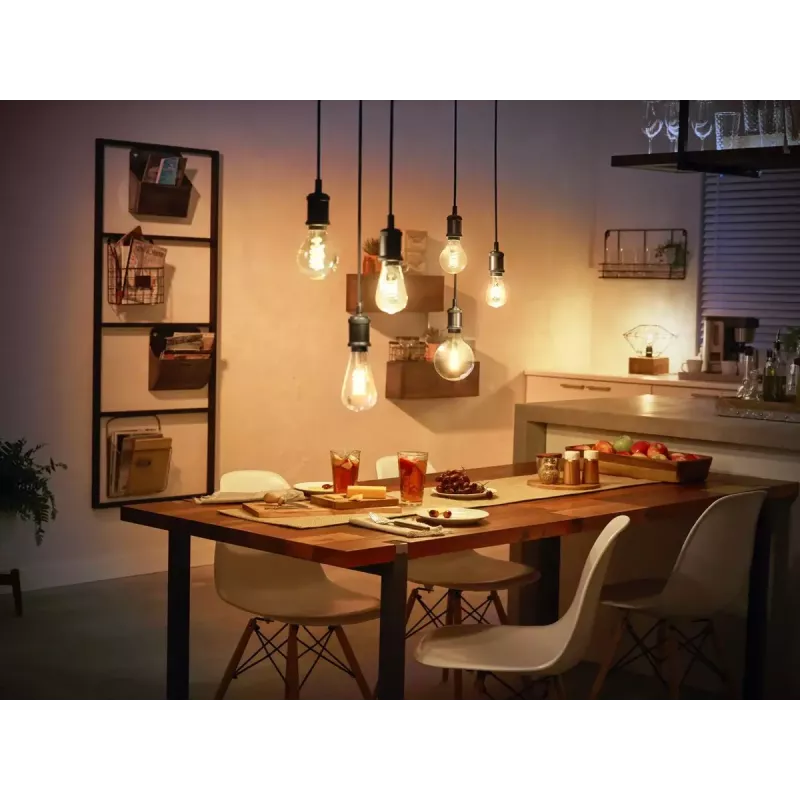 Lampadina smart Philips ST64 Edison E27 Bluetooth/Zigbee, 7 W, trasparente, 60×135 mm