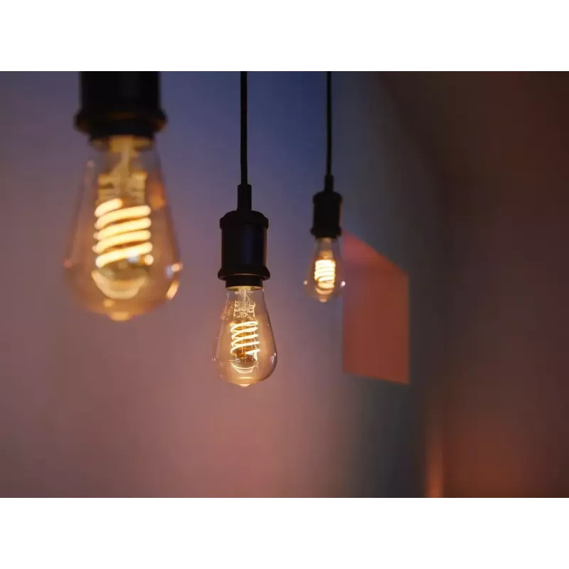 Lampadina smart Philips ST64 Edison E27 Bluetooth/Zigbee, 7 W, trasparente, 60×135 mm