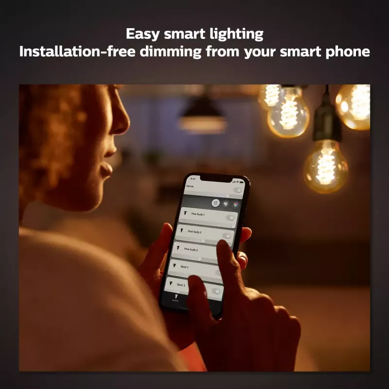 Lampadina smart Philips ST64 Edison E27 Bluetooth/Zigbee, 7 W, trasparente, 60×135 mm