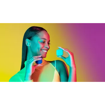 Music Sound SWAG Wireless Earphones – cuffie Bluetooth senza fili, forma a capsula, turchese