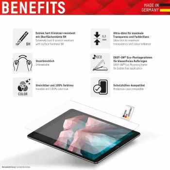 Displex Tablet Glass (9H) per Apple iPad 10,9 pollici (10ª gen., 2022)/11 pollici (2025), cornice di montaggio Eco, infrangibile