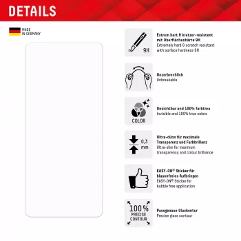 Displex Smart Glass (9H) per Samsung Galaxy A54 5G, adesivo di montaggio, infrangibile