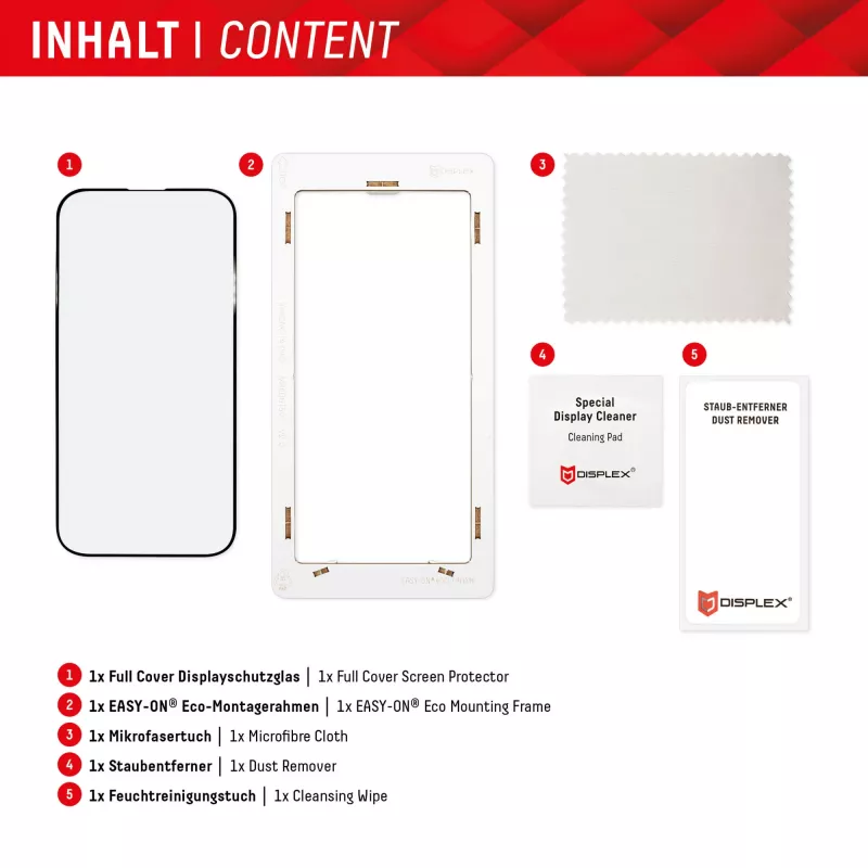 Displex Full Cover Screen Protector (10H) per Samsung Galaxy A54 5G, cornice applicatrice Eco, Full Cover