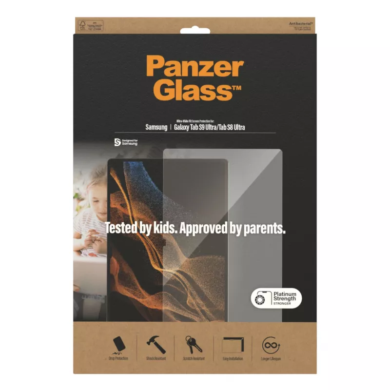 PanzerGlass® pellicola protettiva per display Samsung Galaxy Tab S8 Ultra | S9 Ultra | Ultra-Wide Fit