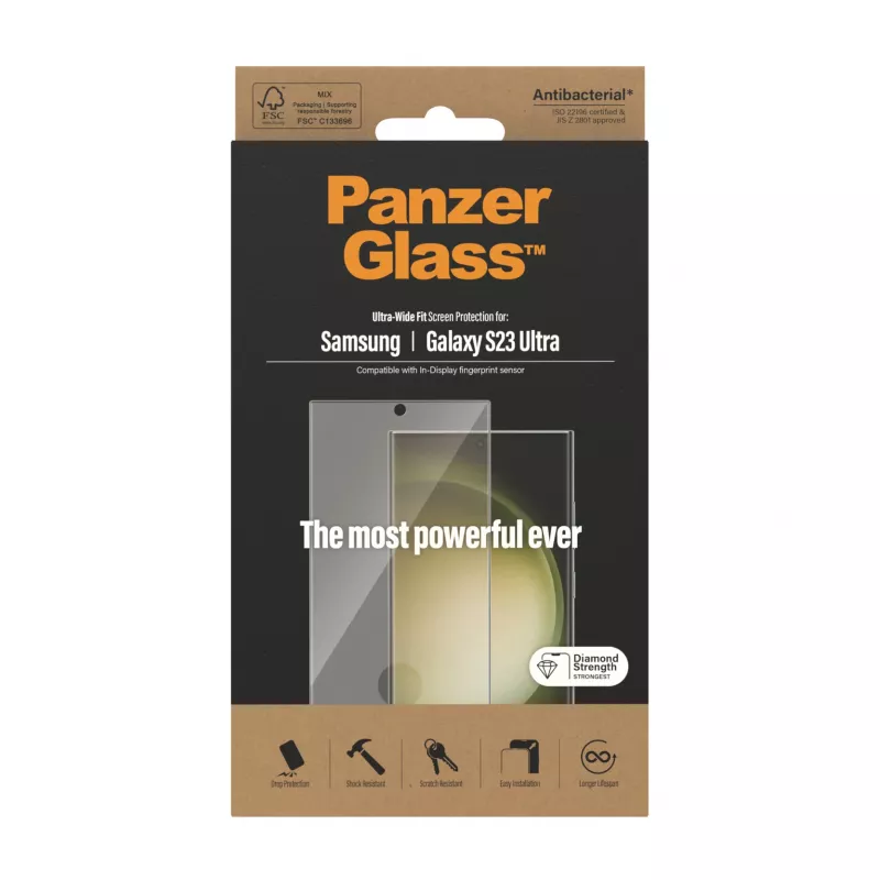PanzerGlass® protezione display Samsung Galaxy S23 Ultra | Ultra-Wide Fit