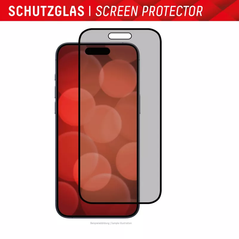 Displex Privacy Screen Protector (10H) per Apple iPhone 15/15 Pro, cornice di montaggio Eco, filtro privacy