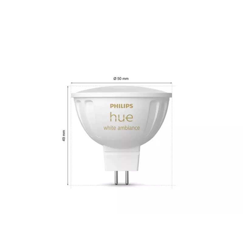 Philips Hue White Ambience MR16 faretto smart, GU53, 5,1 W, Bluetooth/Zigbee