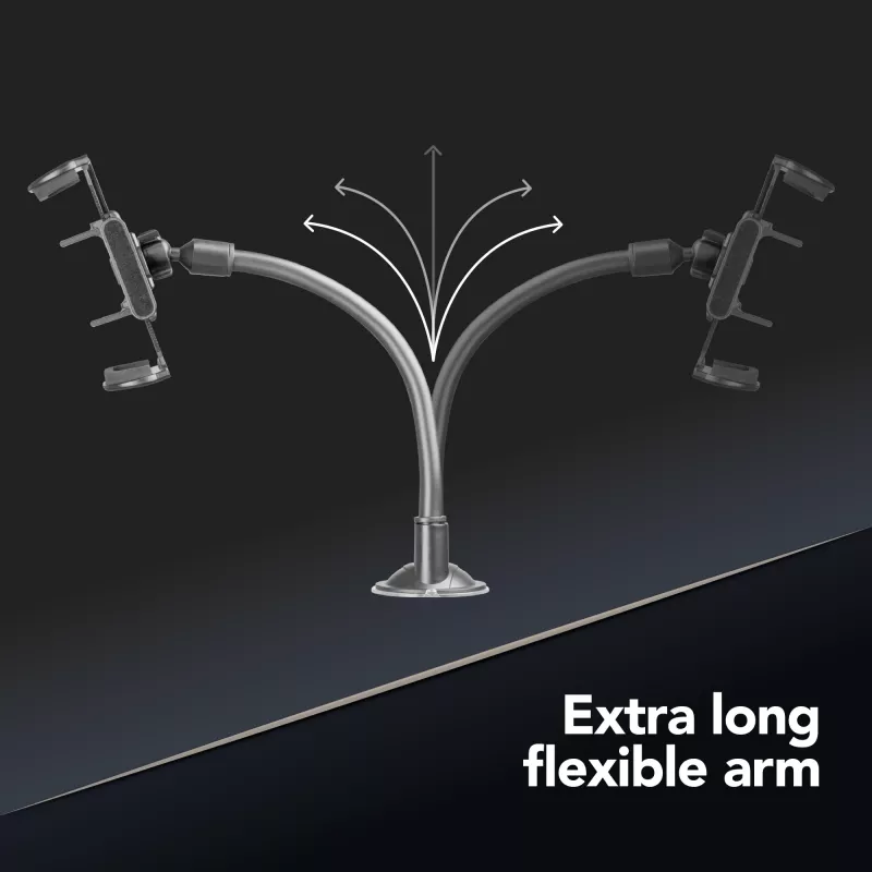 Sourcing Cellularline Hug Flexi XL supporto passivo universale a ventosa per telefoni cellulari, nero/grigio