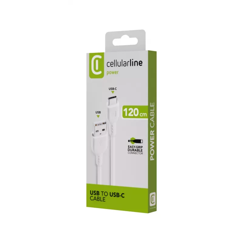 Cavo di alimentazione Cellularline 120 cm USB-C connettore USB-A bianco