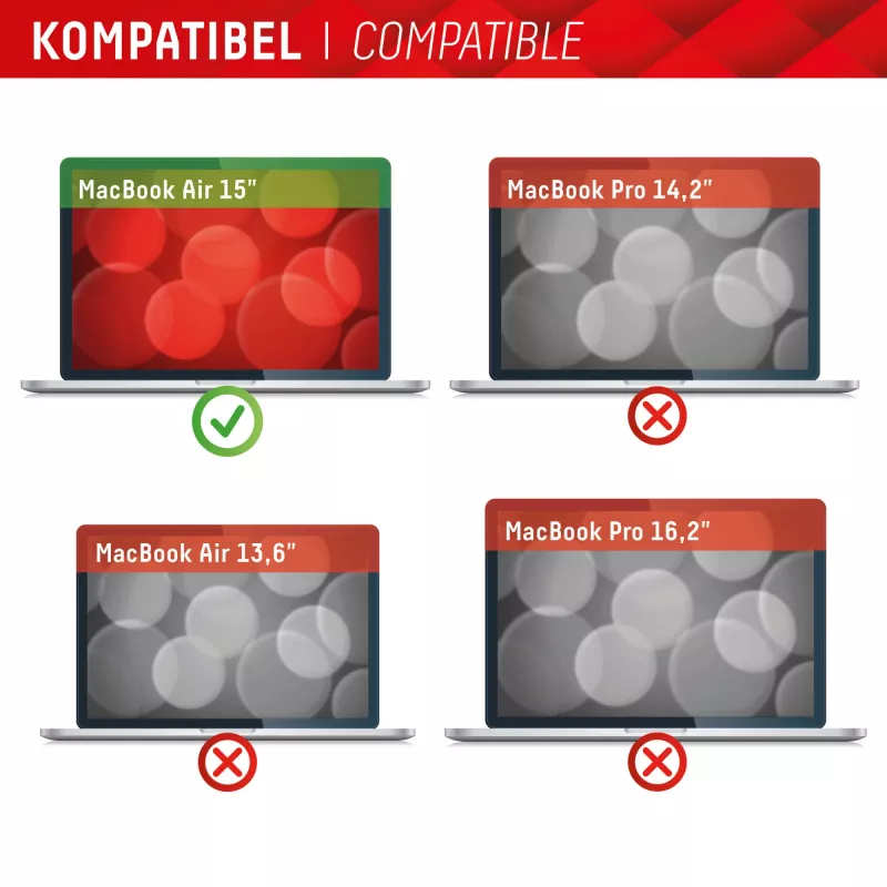 Displex PRIVACY SAFE filtro privacy magnetico a 2 vie per MacBook Air 15 pollici opaco 5H