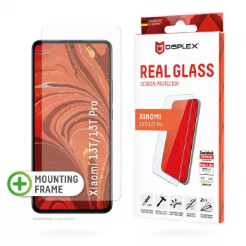 Displex vetro protettivo display (10H) per Xiaomi 13/13T Pro, cornice di montaggio Eco, antigraffio