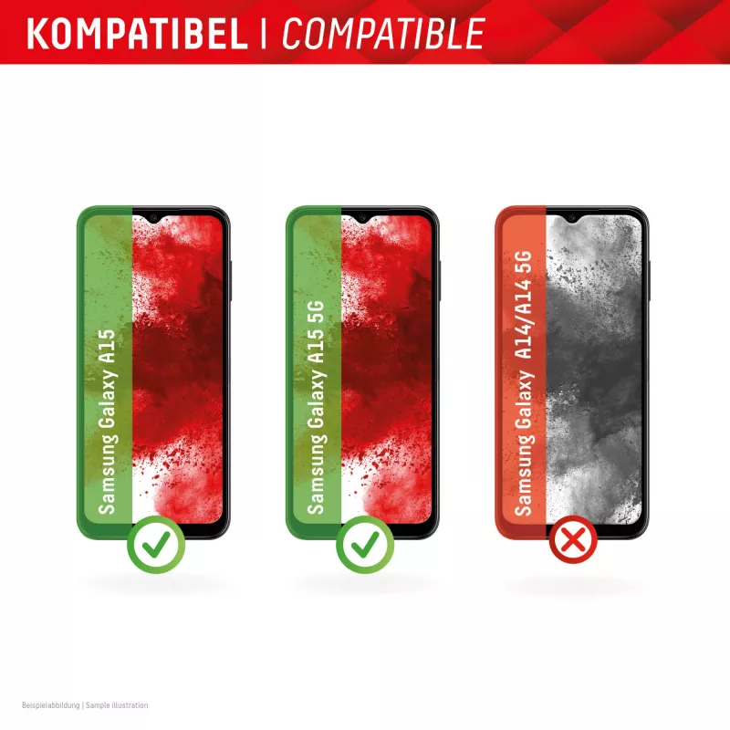 Displex pellicola protettiva display (10H) per Samsung A15/A15 5G, cornice di montaggio Eco, antigraffio