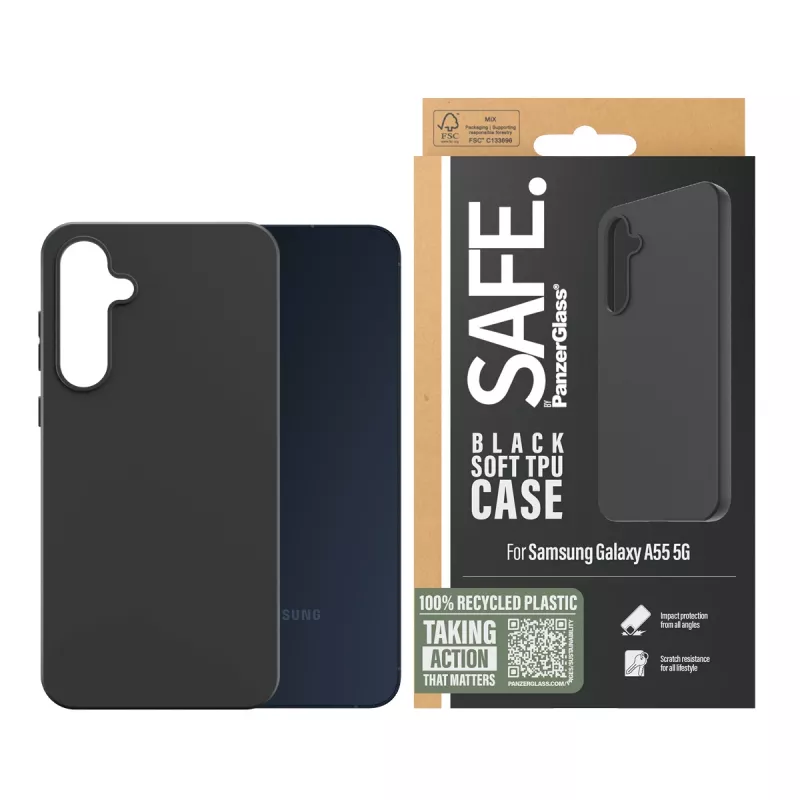 PanzerGlass SAFE. by ® custodia TPU Samsung Galaxy A55 5G | nero