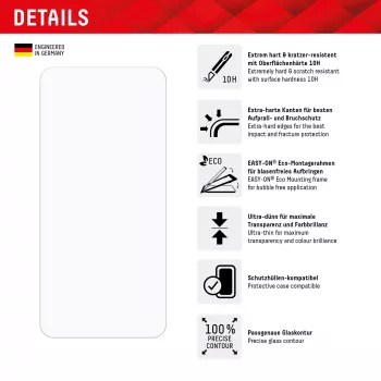 Pellicola protettiva Displex (10H) per Samsung Galaxy A35/A55 5G, cornice di montaggio Eco, antigraffio