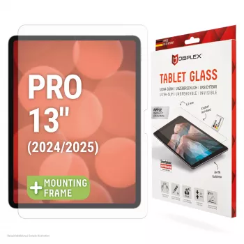 Vetro per tablet DISPLEX (9H) per Apple iPad Pro 13'' (2025/2024), cornice di montaggio Eco, infrangibile, ultra sottile, invisibile