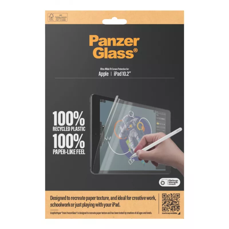 PanzerGlass GraphicPaper 2843 protezione schermo per iPad 10,2", Ultra-Wide Fit