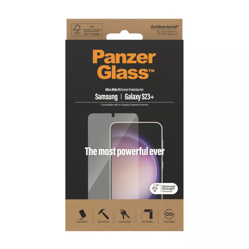 Pellicola protettiva PanzerGlass Samsung Galaxy S23 Plus Ultra-Wide Fit antigraffio antiurto