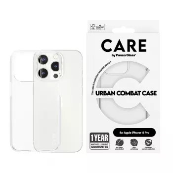 Custodia PanzerGlass iPhone 15 Pro trasparente Urban Combat Clear Frame