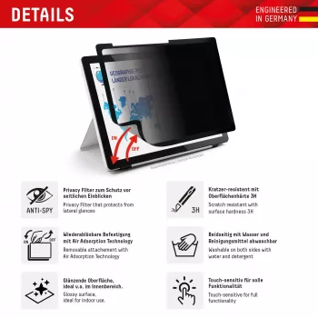 Displex TABLET PRIVACY SAFE filtro privacy rimovibile a 2 vie per iPad Pro 11'' (2025/2024)