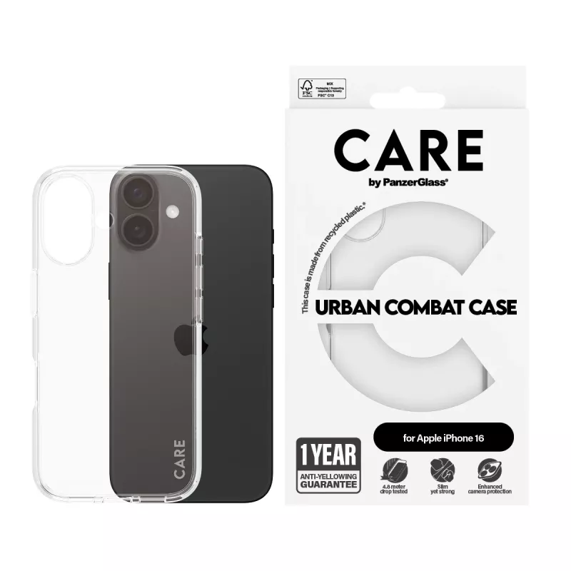 Cover PanzerGlass CARE by Flagship custodia trasparente Urban Combat iPhone '24 6.1 inch