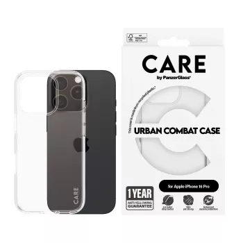 Cover PanzerGlass CARE by Flagship custodia trasparente Urban Combat iPhone '24 6.3 inch Pro