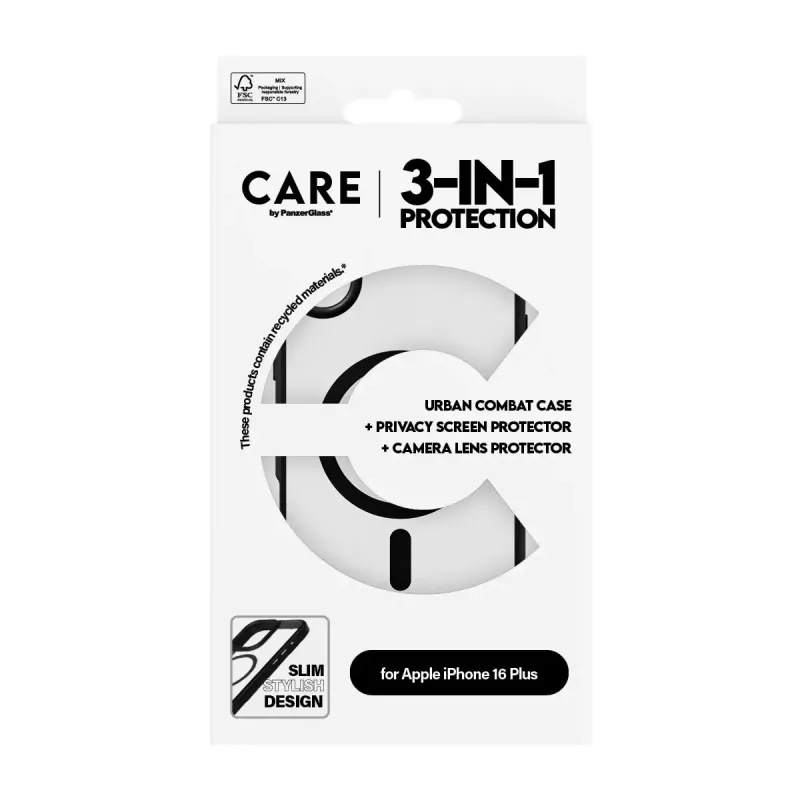 PanzerGlass ® | CARE by ® Flagship bundle privacy 3-in-1 iPhone 16 Plus
