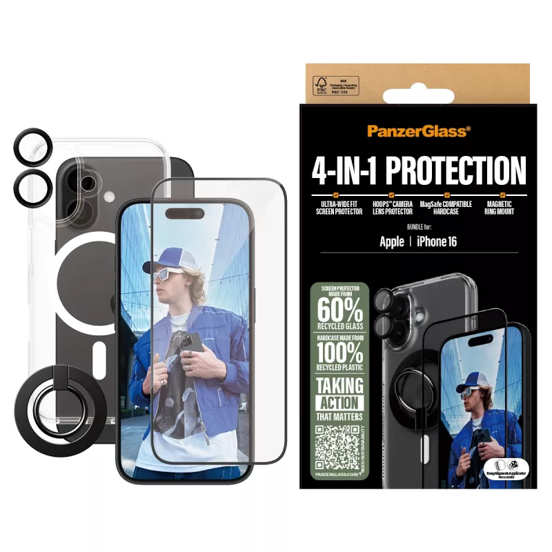 PanzerGlass bundle protezione 4-in-1 iPhone '24 6.1