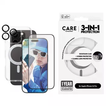 PanzerGlass CARE by ® Feature bundle ceramica 3-in-1 iPhone 16 Pro