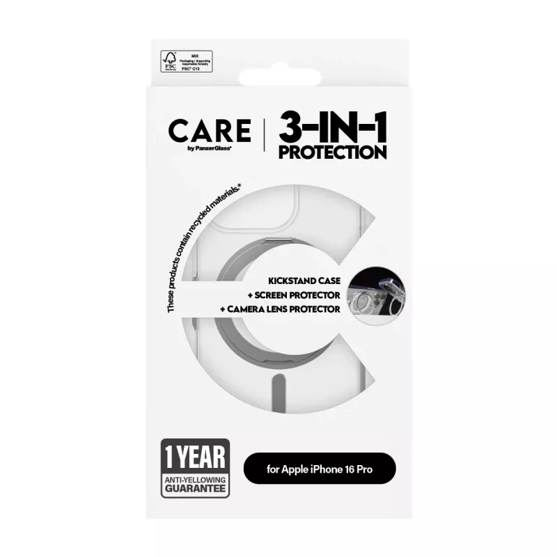 PanzerGlass CARE by ® Feature bundle ceramica 3-in-1 iPhone 16 Pro