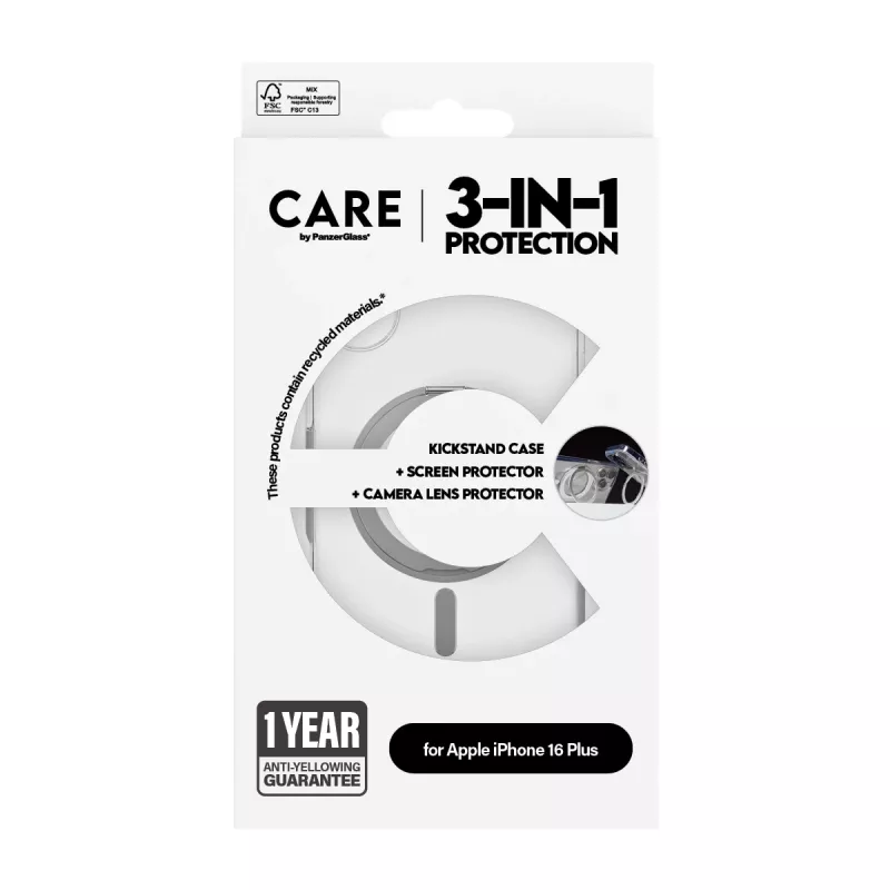 PanzerGlass CARE by ® Feature bundle ceramica 3-in-1 iPhone 16 Plus