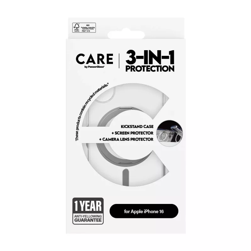PanzerGlass CARE by ® Feature bundle ceramica 3-in-1 iPhone 16