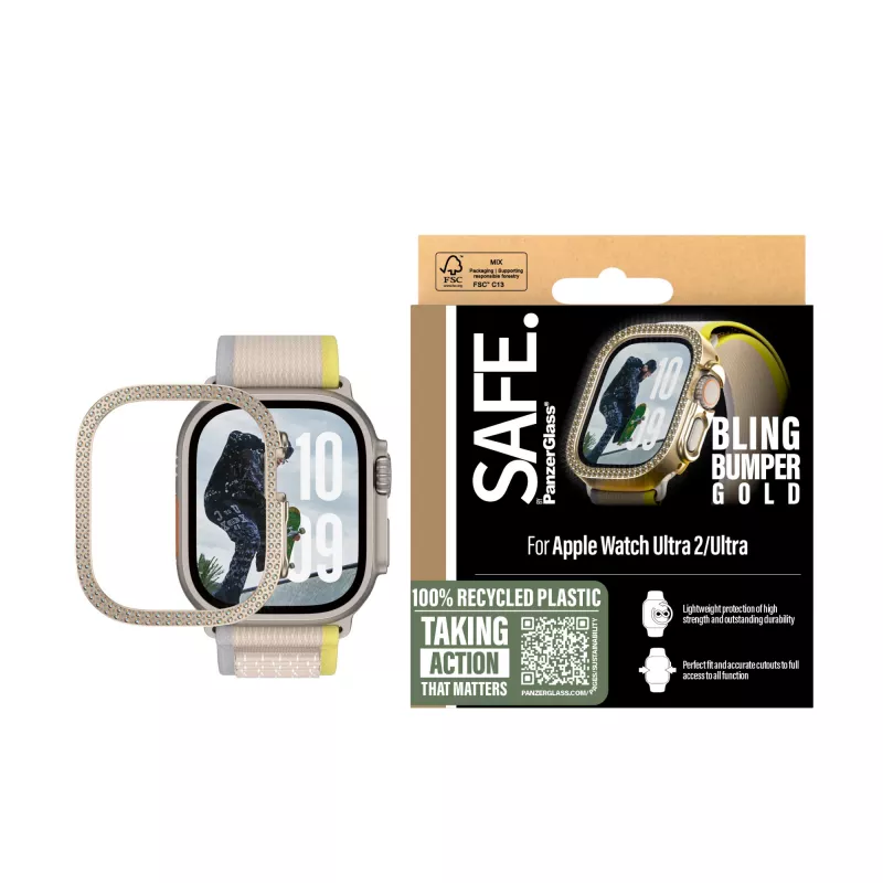 PanzerGlass SAFE. by ® Bling Bumper oro Apple Watch Ultra 3 | Ultra 2 | Ultra | 49mm