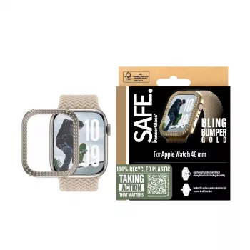 PanzerGlass SAFE. by ® Bling Bumper oro Apple Watch Series 10 46mm trasparente