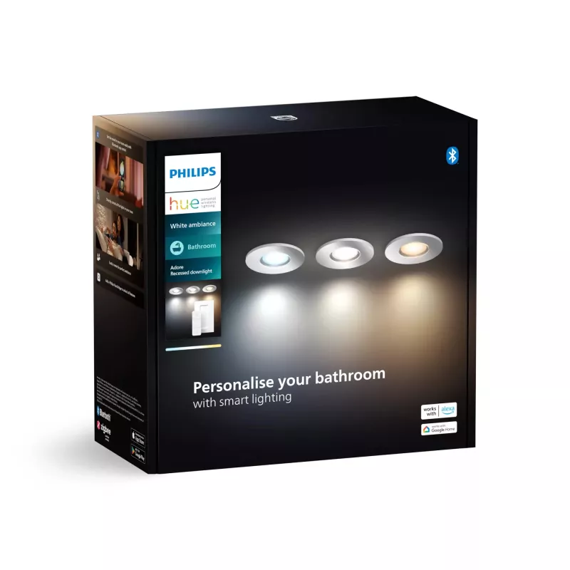 Faretto da incasso Philips Hue White Ambiance Adore 3x350 lm, dimmerabile, bianco regolabile