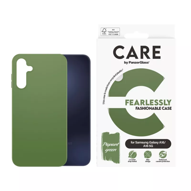 Cover PanzerGlass CARE by custodia moda verde Samsung Galaxy A16 A16 5G