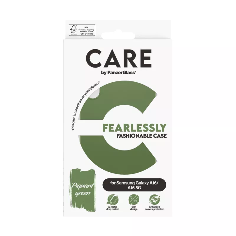 Cover PanzerGlass CARE by custodia moda verde Samsung Galaxy A16 A16 5G