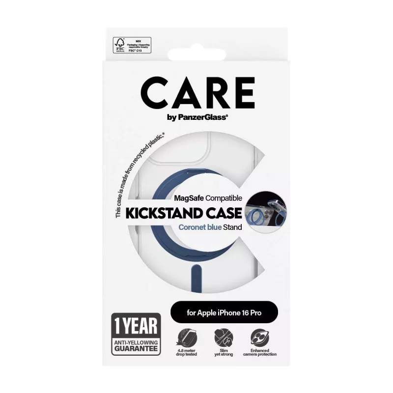 Cover PanzerGlass 1317 custodia per cellulare blu trasparente per iPhone 16 Pro 6,3