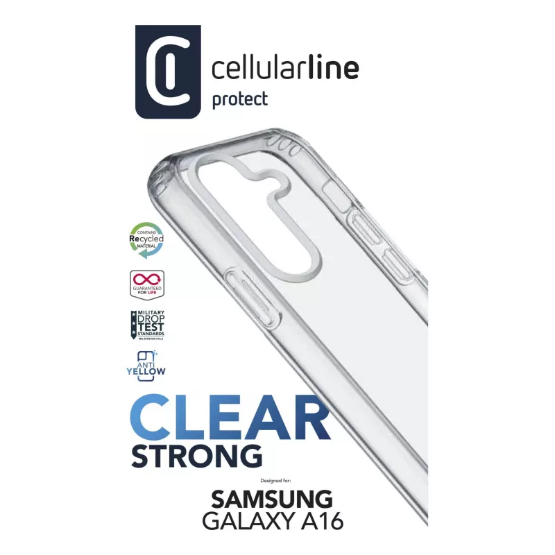 Cover Cellularline CLEARDUOGALA16T per Samsung Galaxy A16 17 cm trasparente