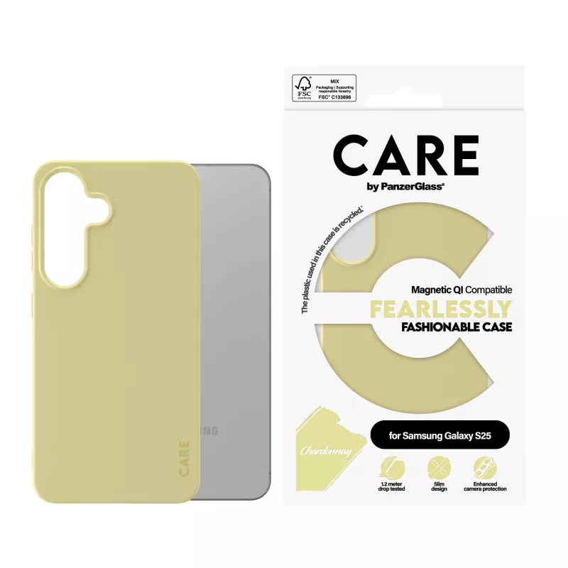 PanzerGlass CARE™ by ® Case Chardonnay con compatibilità Qi per Samsung Galaxy S25