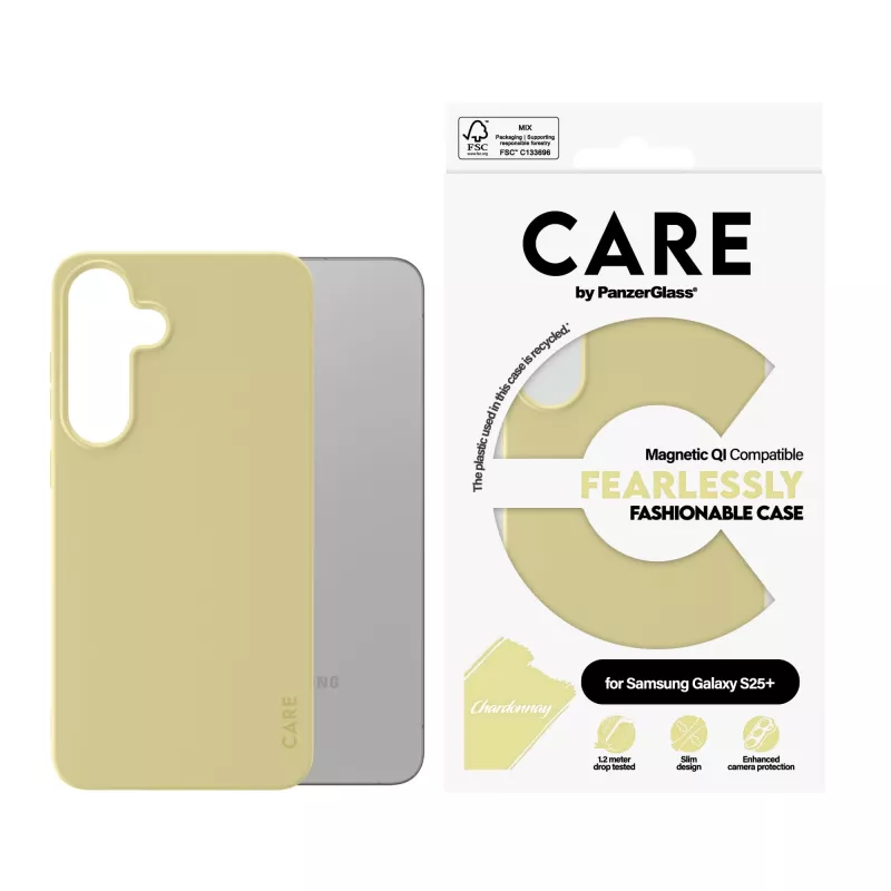 PanzerGlass CARE™ by ® Case Chardonnay con compatibilità Qi Samsung Galaxy S25+
