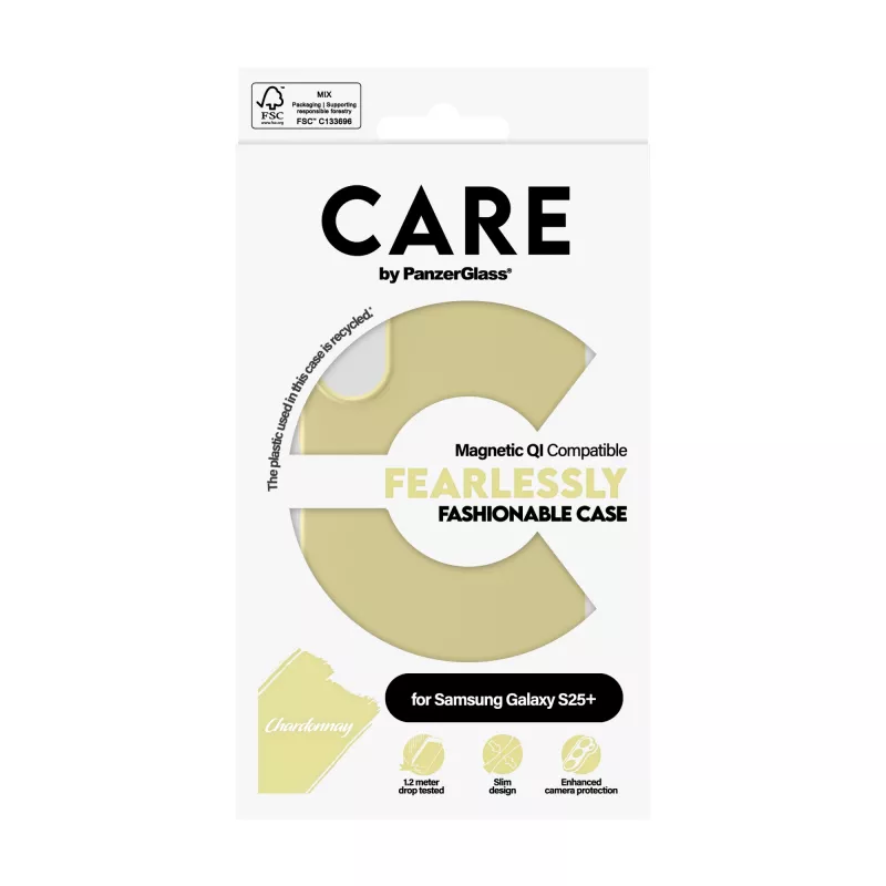 PanzerGlass CARE™ by ® Case Chardonnay con compatibilità Qi Samsung Galaxy S25+