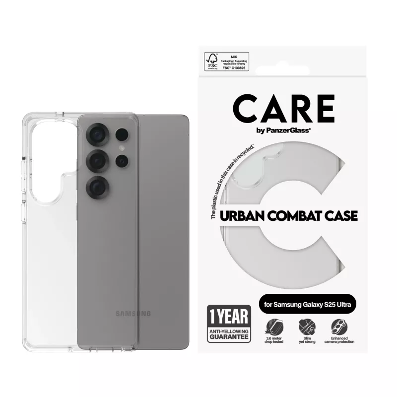 PanzerGlass CARE™ by ® Urban Combat custodia trasparente Samsung Galaxy S25 Ultra