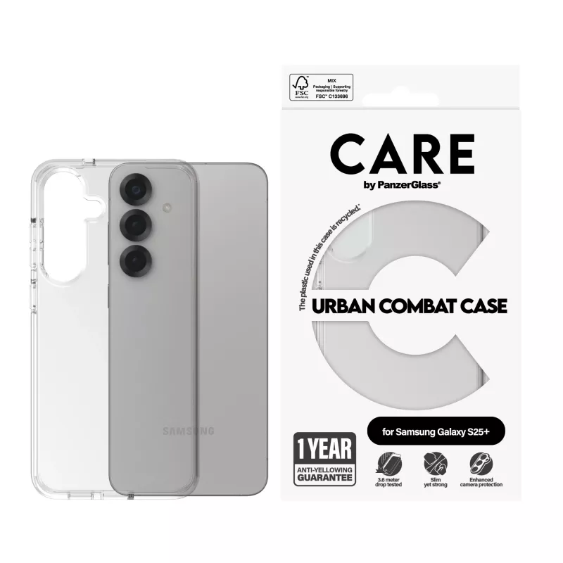 PanzerGlass CARE™ by ® Urban Combat custodia trasparente Samsung Galaxy S25+