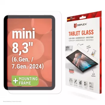 Displex pellicola protettiva per display (9H) per Apple iPad mini 8,3'' (6ª gen./7ª gen. 2024), cornice di montaggio Eco, antigraffio