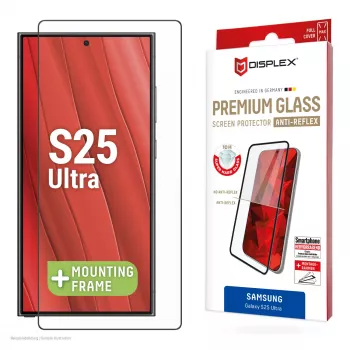 Displex Premium pellicola protettiva display (Full Cover, 10H) per Samsung Galaxy S25 Ultra, cornice di montaggio Eco, Full Cover