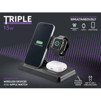 Tech Pop dock station per dispositivi mobili smartwatch/smartphone nero
