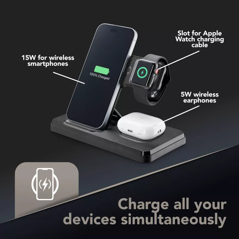 Tech Pop dock station per dispositivi mobili smartwatch/smartphone nero