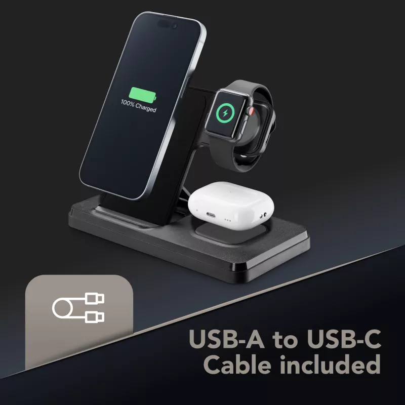 Tech Pop dock station per dispositivi mobili smartwatch/smartphone nero