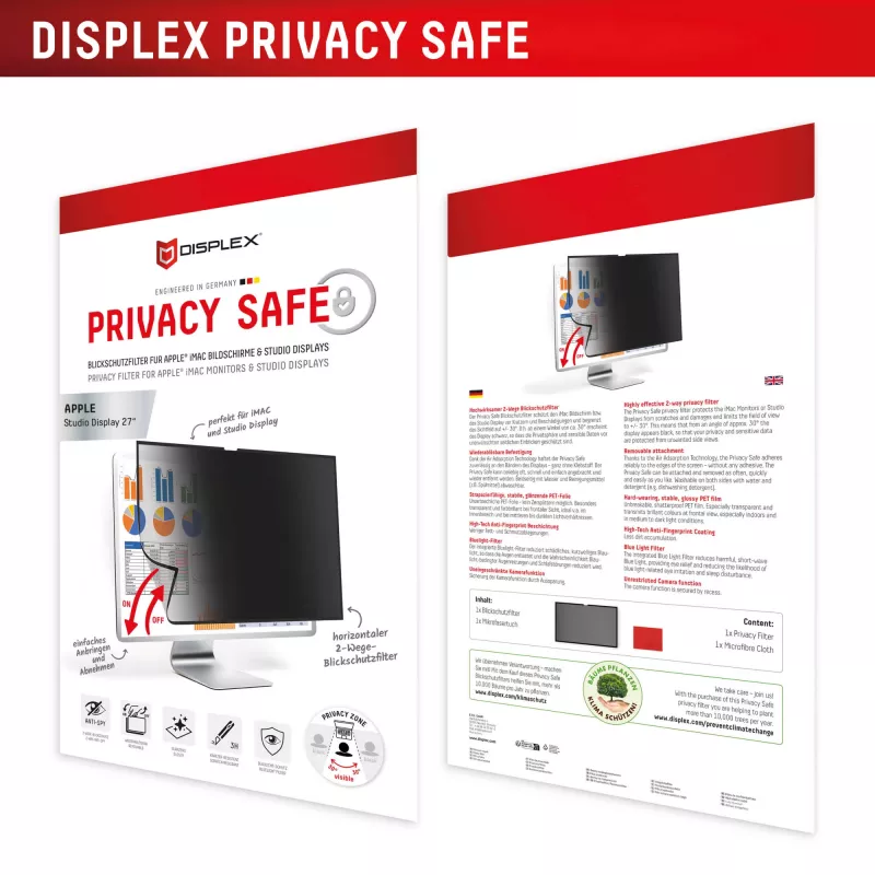 Displex PRIVACY SAFE filtro privacy rimovibile a due vie per Studio Display 27 pollici