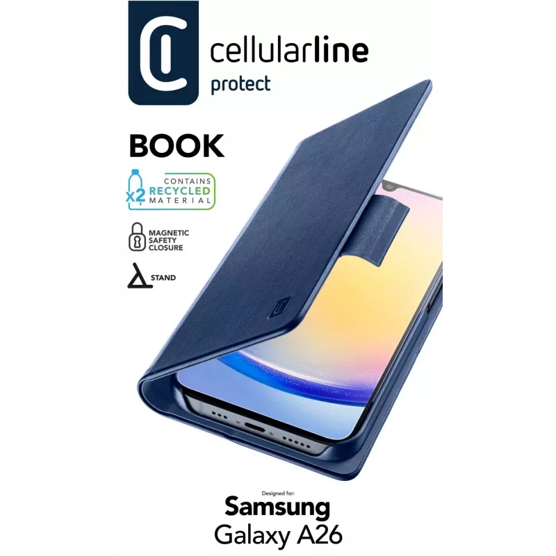 Custodia portafoglio Cellularline Galaxy A26 blu 16,8 cm